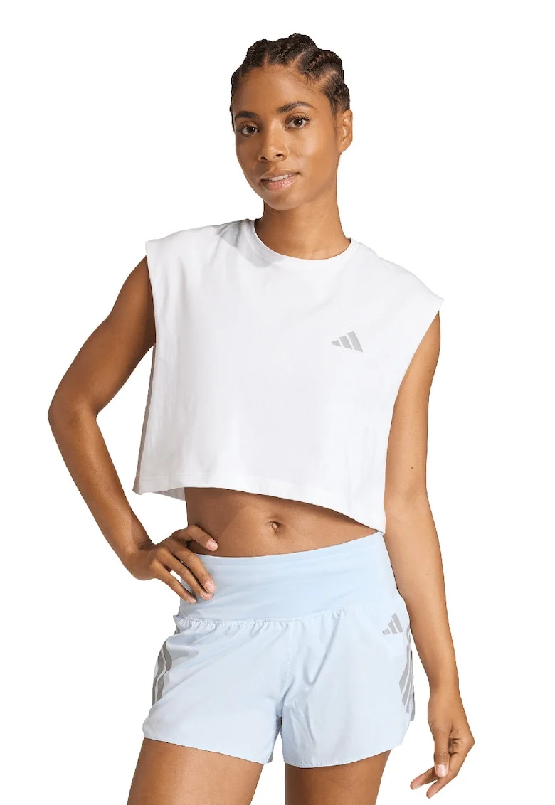 Tricou din bumbac pentru alergare, Alb