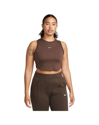 Maiou sport dama  Chill Knit, croiala slim, material moale, maro, poliester-lyocell-spandex