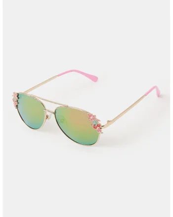 Ochelari de soare aviator, Auriu/Roz