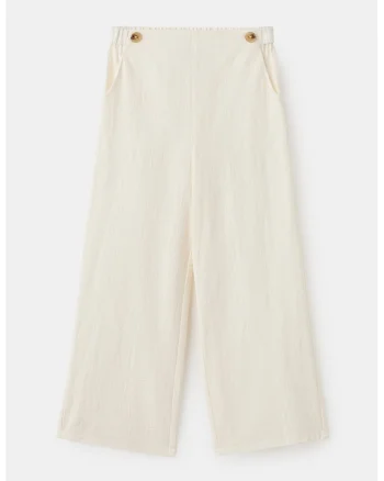 Pantaloni cu croiala ampla, Crem