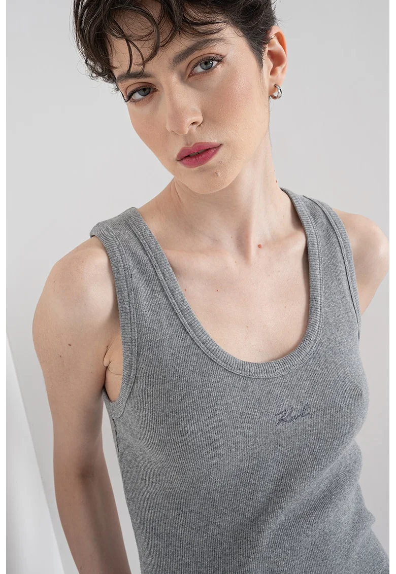 Top slim fit Essential, Gri