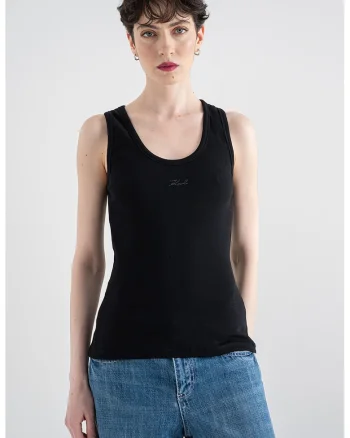 Top slim fit Essential, Negru