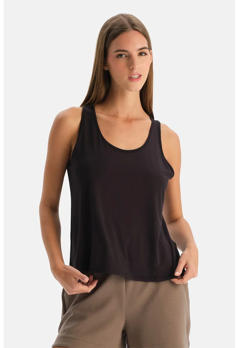 Top cu model uni, Negru