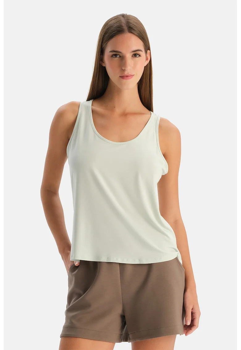 Top cu model uni, Verde pal