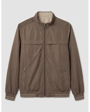 Jacheta bomber cu model reversibil, Kaki/Maro pamantiu