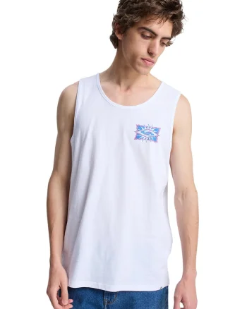 Top regular fit cu imprimeu pe spate, Alb/Albastru