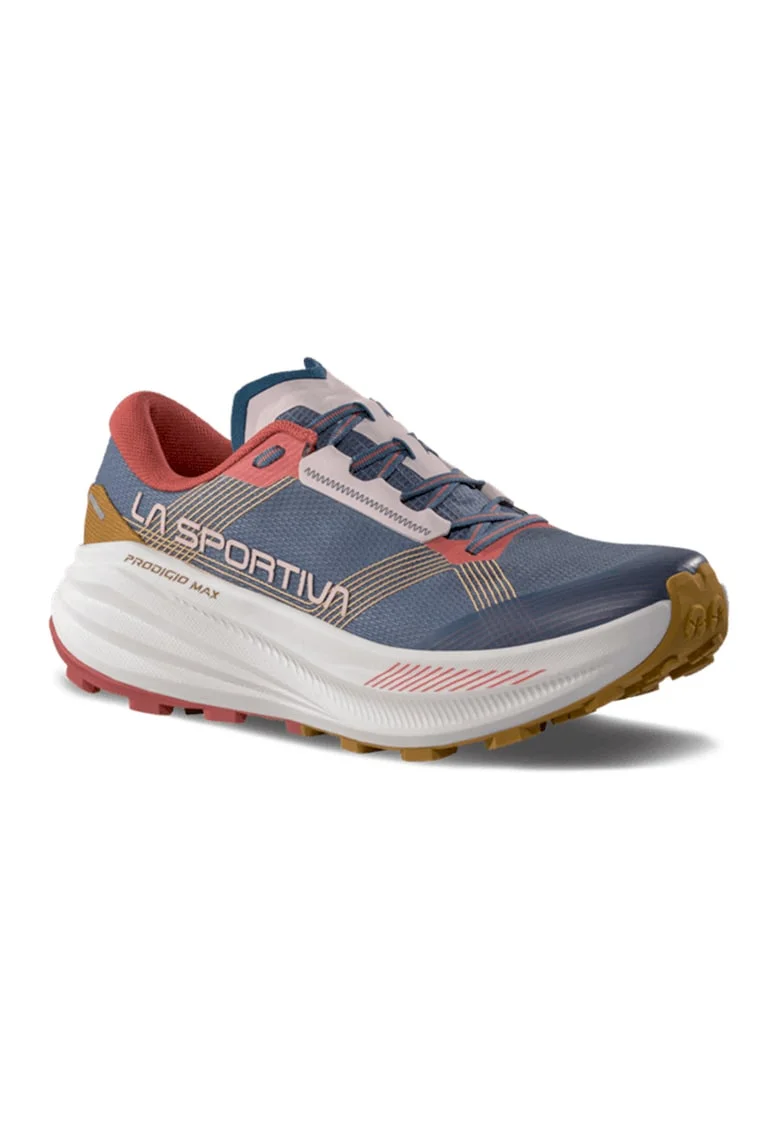 Pantofi Prodigio Max cu sireturi elastice pentru alergare, Albastru inchis/Portocaliu mandarina/Alb optic