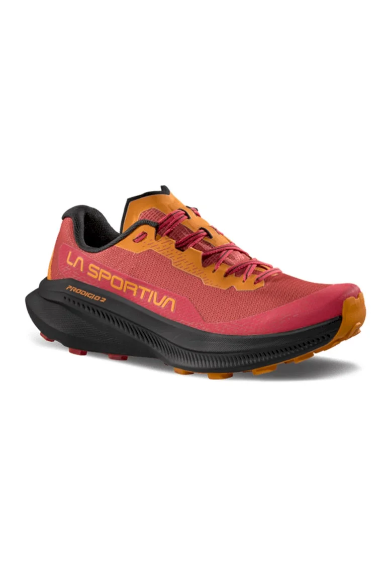 Pantofi Prodigio 2 cu sireturi elastice, pentru alergare, Portocaliu/Coral/Negru stins