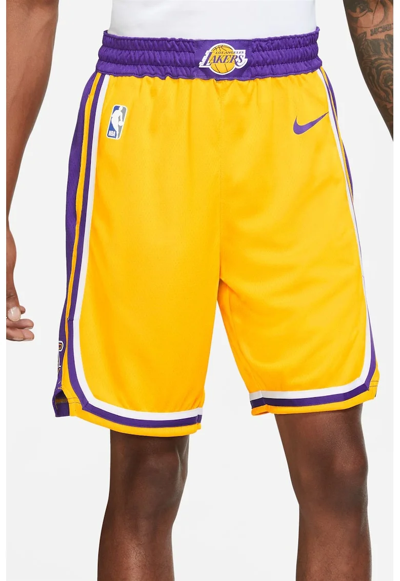 Pantaloni scurti cu Dri-Fit pentru baschet Los Angeles Lakers, Galben sofran/Ametist