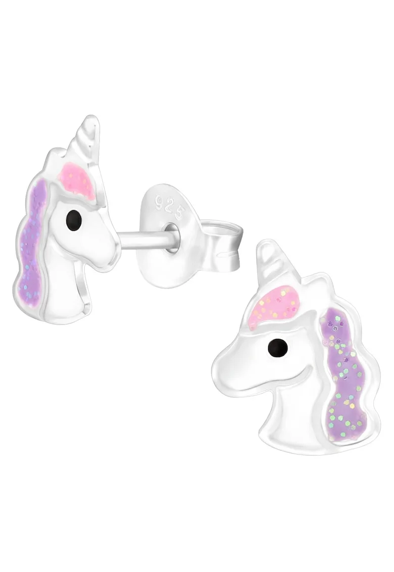Cercei Pentru Copii cu Unicorn din Argint 925, inchidere cu fluturas, tip surub