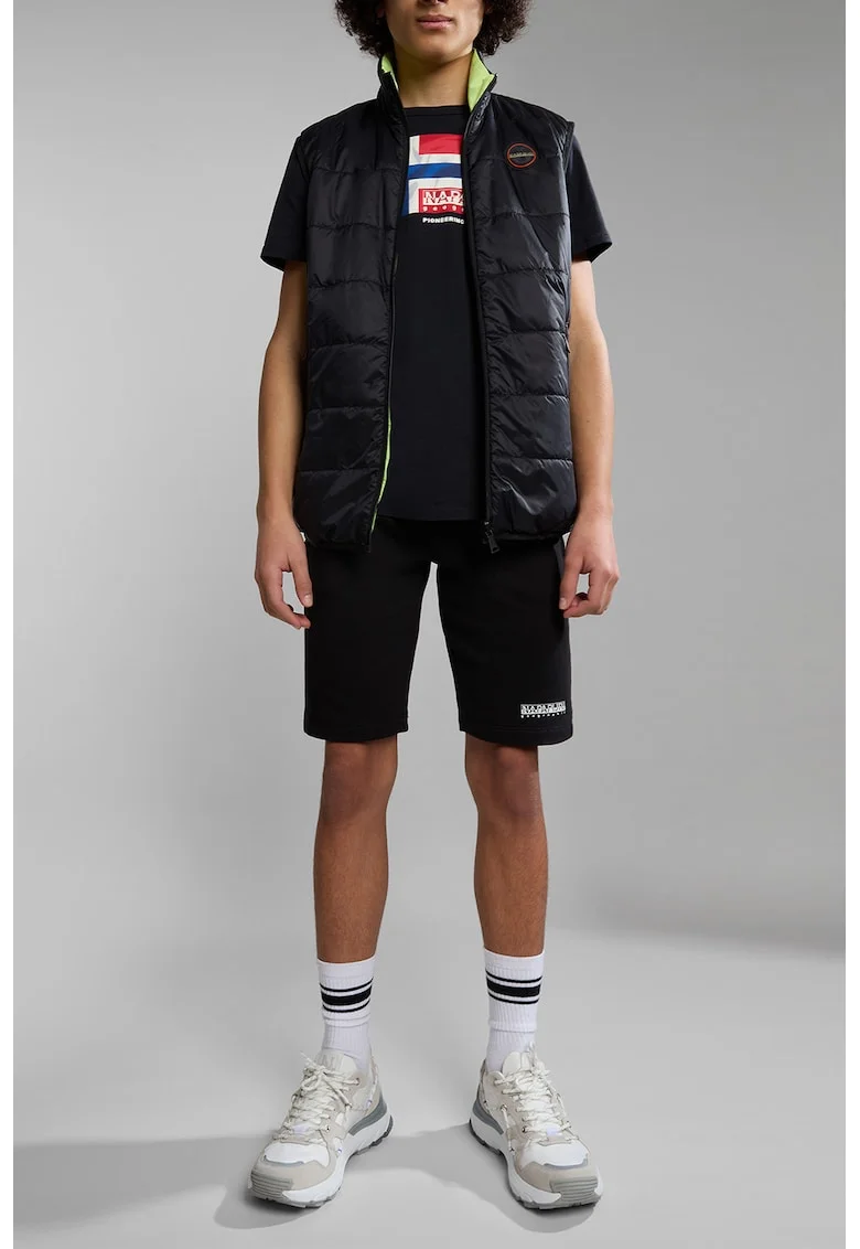Vesta reversibila cu vatelina, Negru/Verde lime
