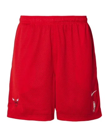 Pantaloni scurti pentru barbati  Chicago Bulls FZ7777, talie elastica, poliester/spandex, rosu