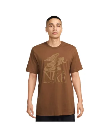 Tricou sport barbati  croiala lejera, decolteu rotund, maro, bumbac