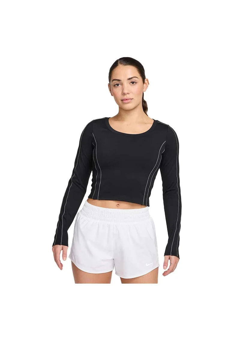 Top sport  crop, negru, poliester, pentru femei