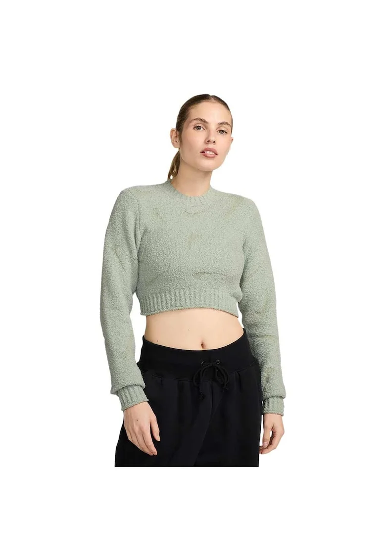 Bluza sport dama,  scurta, stramta, verde, poliester