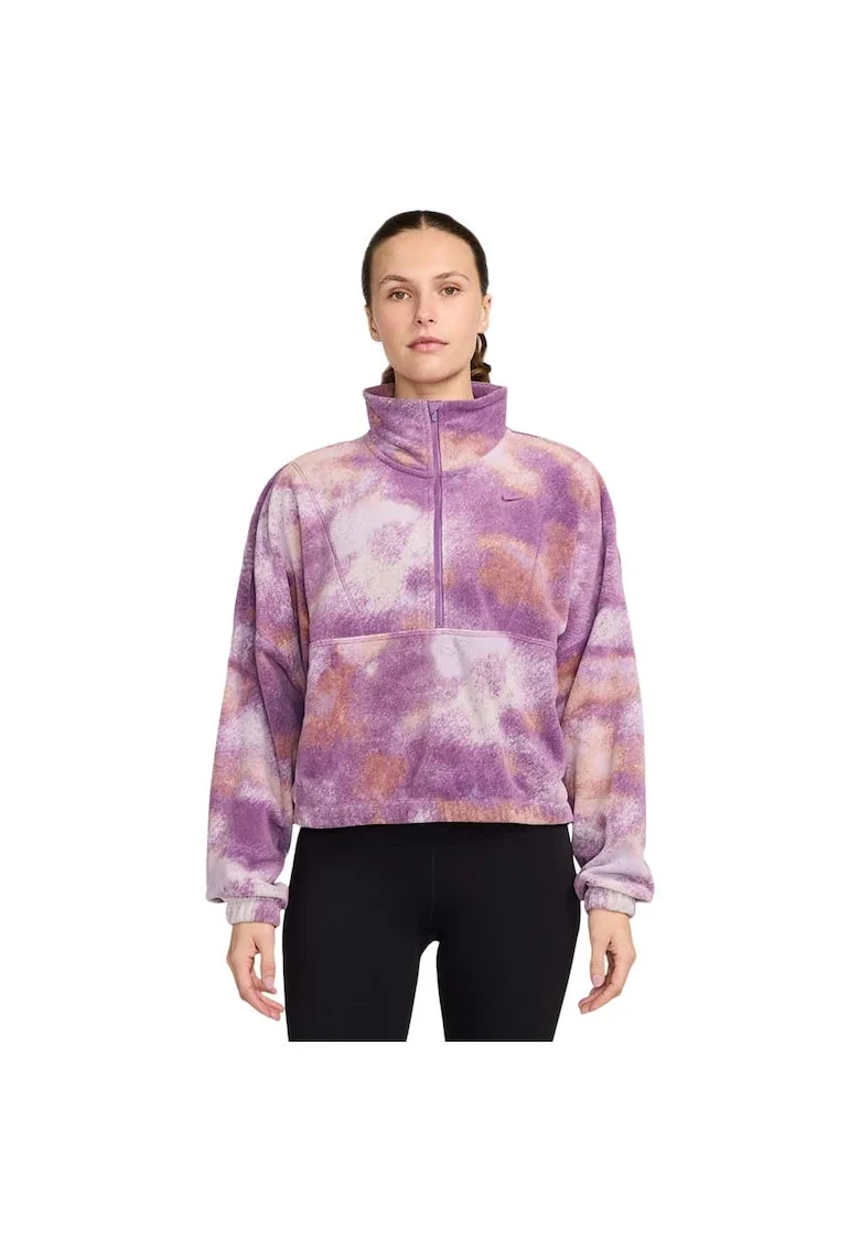 Hanorac sport dama  Therma-FIT, confortabil, cu fermoar 1/2, poliester, roz/portocaliu,