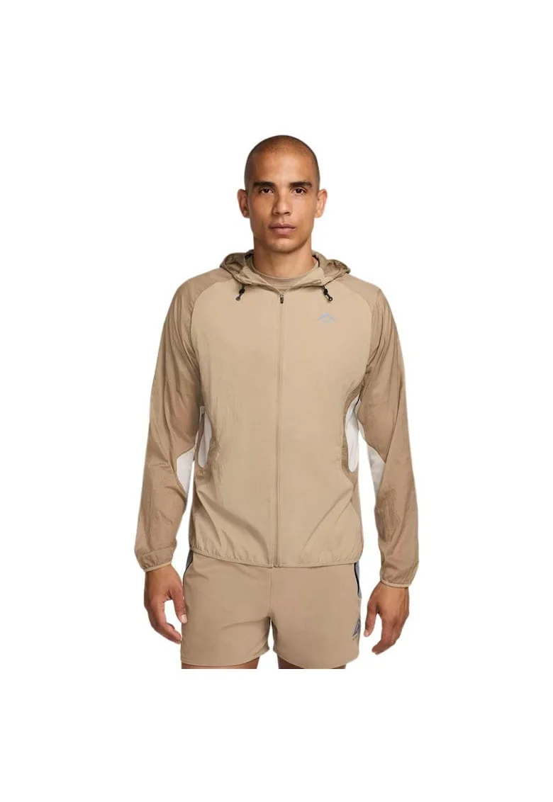 Jacheta de alergare  model Aireez, pliabila, hidrofuga, culoare bej, material nylon
