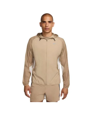 Jacheta de alergare  model Aireez, pliabila, hidrofuga, culoare bej, material nylon