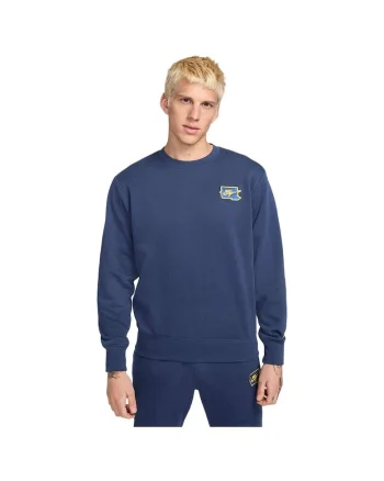 Hanorac sport  guler rotund, bumbac, albastru