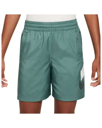 Pantaloni scurti sport copii,  captuseala din plasa, elastic in talie, poliester, verde