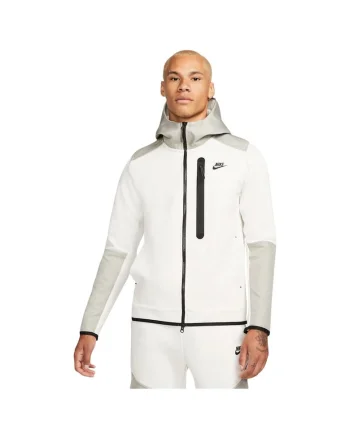 Jacheta sport barbati  Tech Fleece, alb, bumbac, detalii rezistente la intemperii