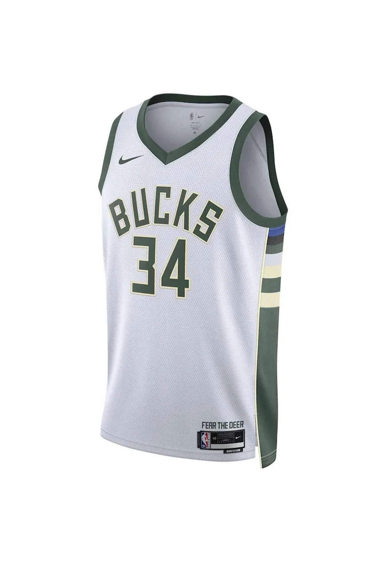 Maiou sport  Milwaukee Bucks, alb, poliester