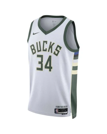 Maiou sport  Milwaukee Bucks, alb, poliester