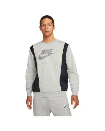 Bluza  Sportswear barbati, French Terry, calduros, gri/negru, bumbac/poliester