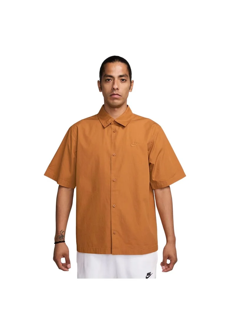 Camasa  Club cu maneca scurta, bumbac moale, confortabil, maro