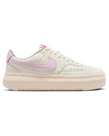 Pantofi sport dama  Court Vision Alta IB4480, piele ecologica/piele naturala, alb/roz,