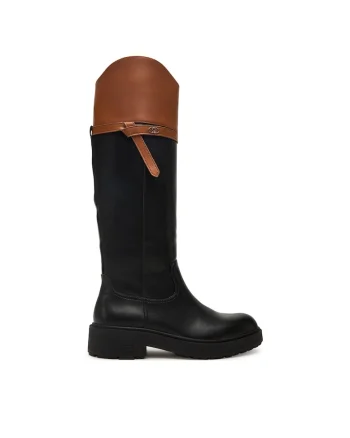 Cizme dama,  piele naturala, negru/maro, Negru