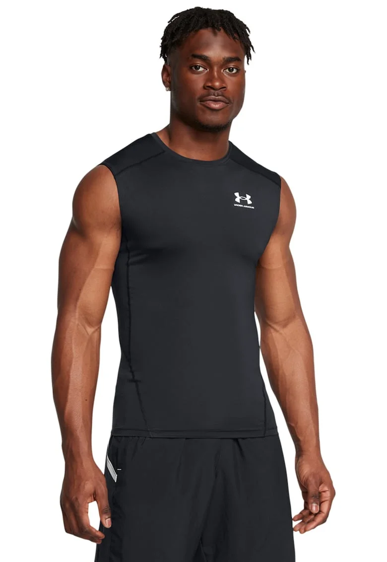 Top de compresie, pentru fitness HeatGear®, Gri antracit