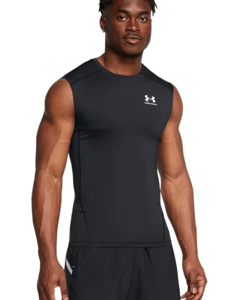 Top de compresie, pentru fitness HeatGear®, Gri antracit