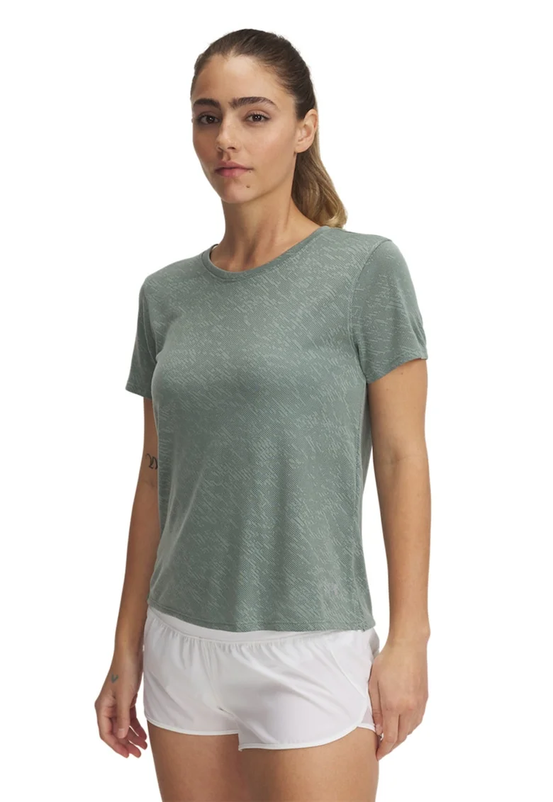 Tricou cu model camuflaj pentru alergare Launch, Gri deschis