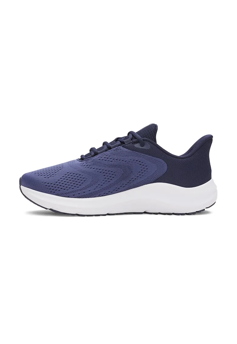 Pantofi de plasa Charged Pursuit 3 cu monograma, pentru alergare, Albastru inchis/Alb optic