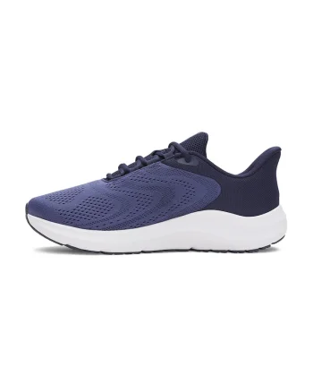Pantofi de plasa Charged Pursuit 3 cu monograma, pentru alergare, Albastru inchis/Alb optic