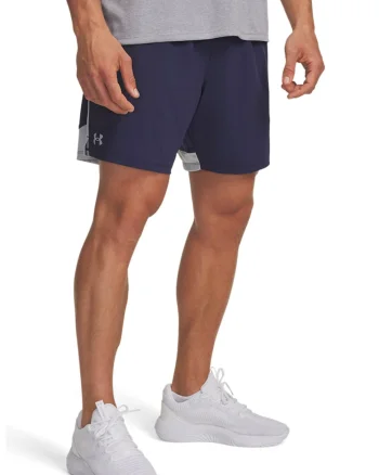 Pantaloni scurti pentru fitness Tech Vent, Gri deschis/Bleumarin
