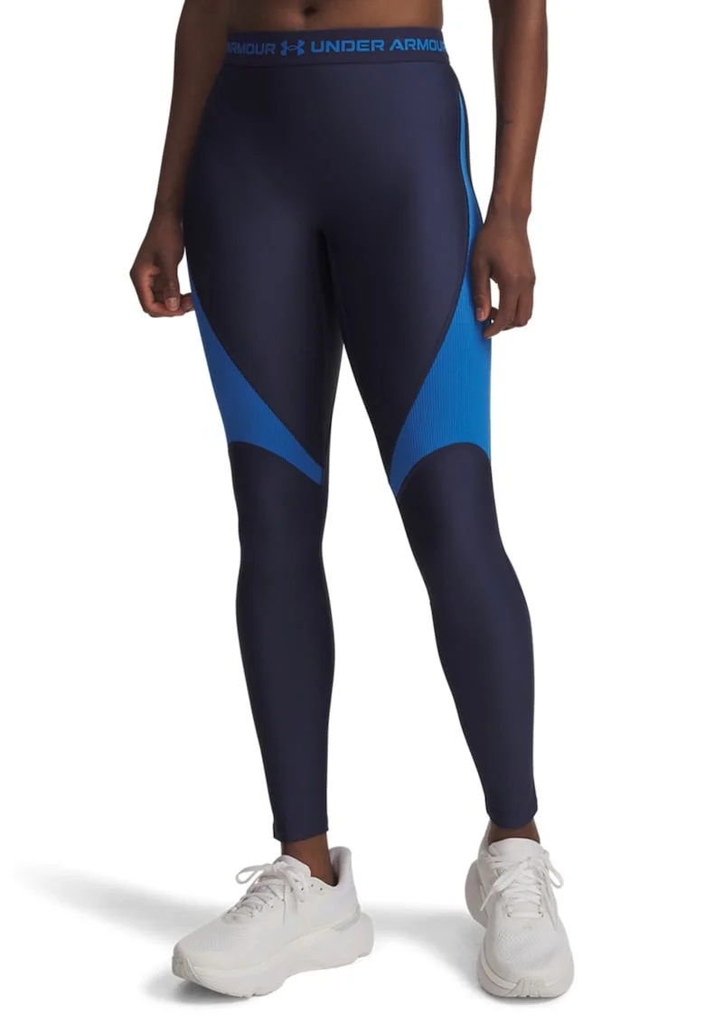 Colanti cu talie inalta pentru fitness, Albastru pastel/Albastru inchis