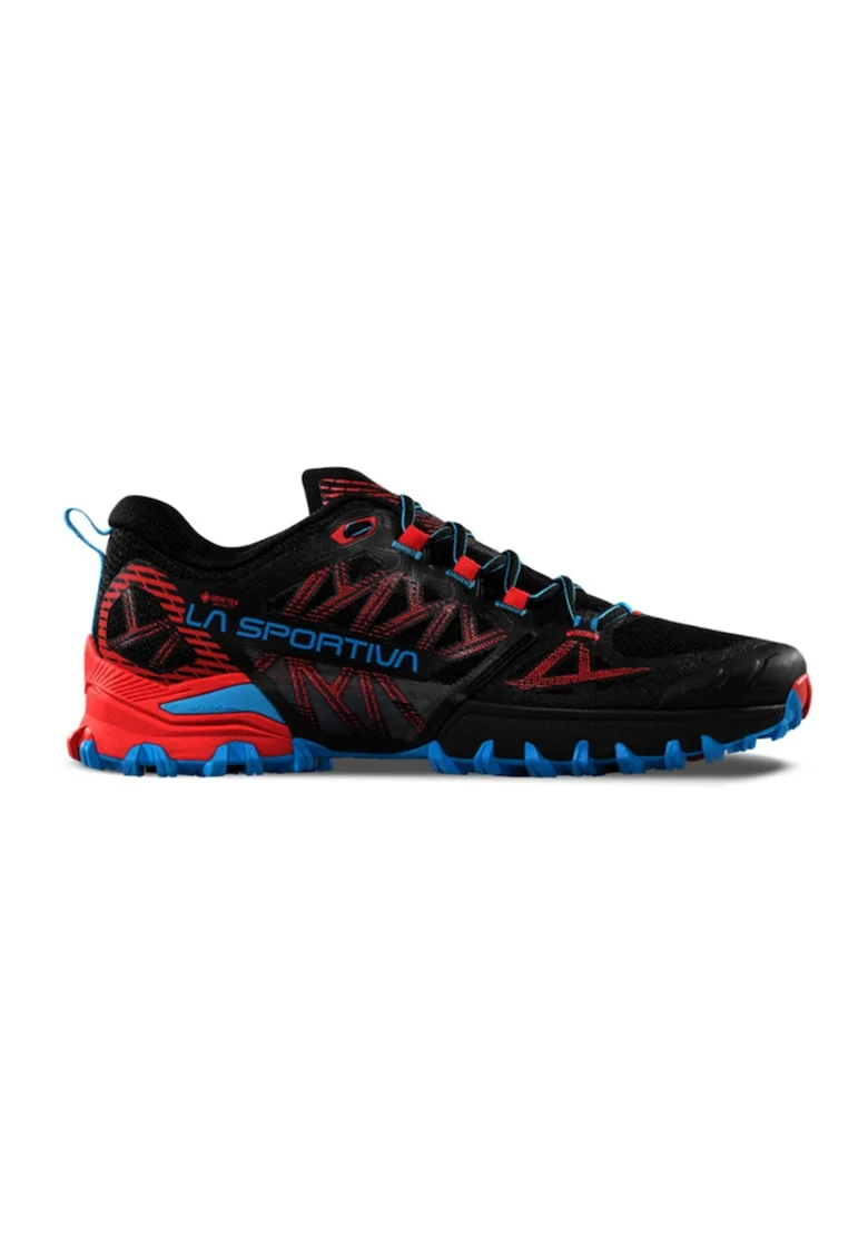 Pantofi Bushido III GTX cu logo pentru alergare trail, Albastru pastel/Portocaliu mandarina/Gri antracit