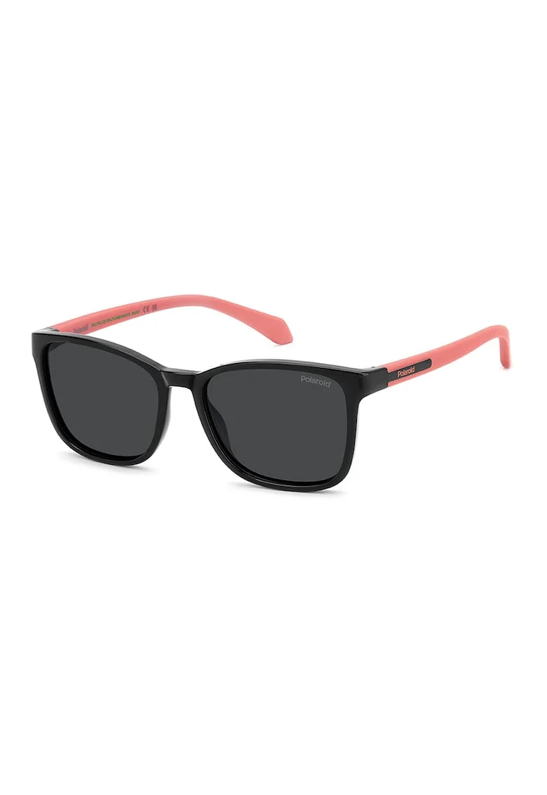 Ochelari de soare patrati polarizati, Negru/Coral