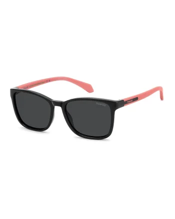 Ochelari de soare patrati polarizati, Negru/Coral