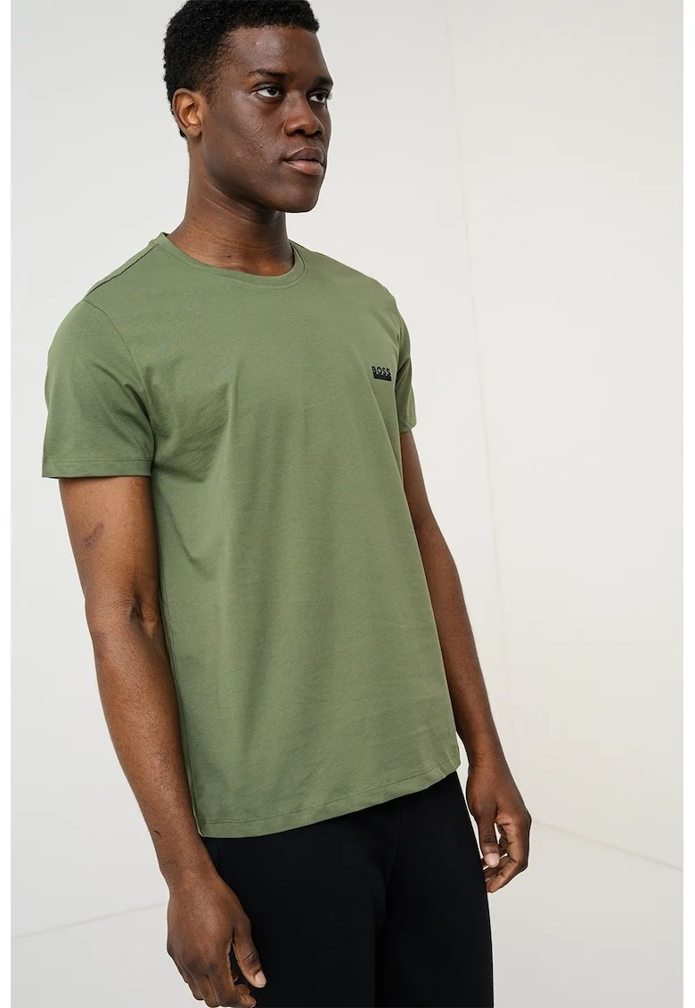 Tricou regular fit de casa cu logo, Verde feriga