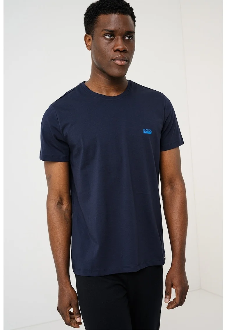 Tricou regular fit de casa cu logo, Albastru ultramarin