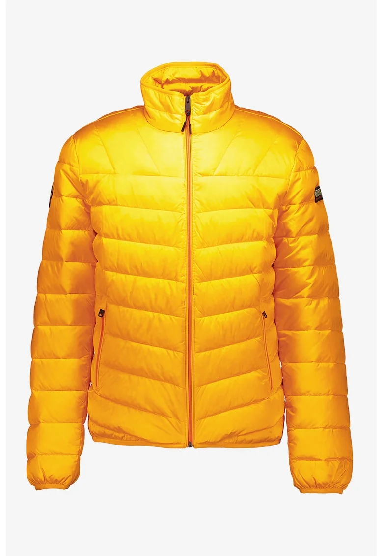 Geaca scurta regular fit cu aspect matlasat, Portocaliu
