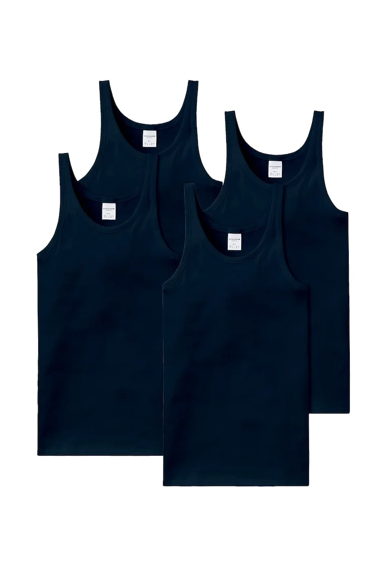 Set de top-uri de bumbac Essentials - 4 piese, Albastru