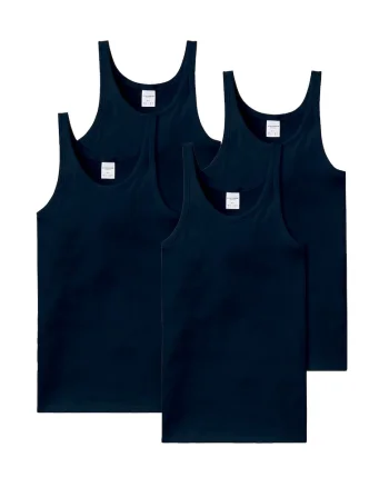 Set de top-uri de bumbac Essentials - 4 piese, Albastru