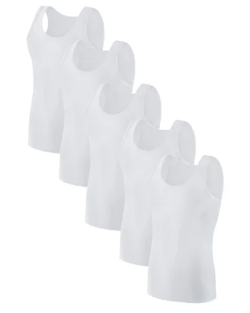Set 5 buc maiou barbati MB00PEC,, Alb