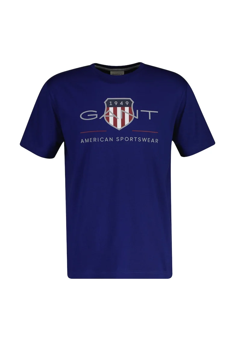 Tricou regular fit cu imprimeu logo Archive Shield, Gri/Rosu inchis/Albastru indigo