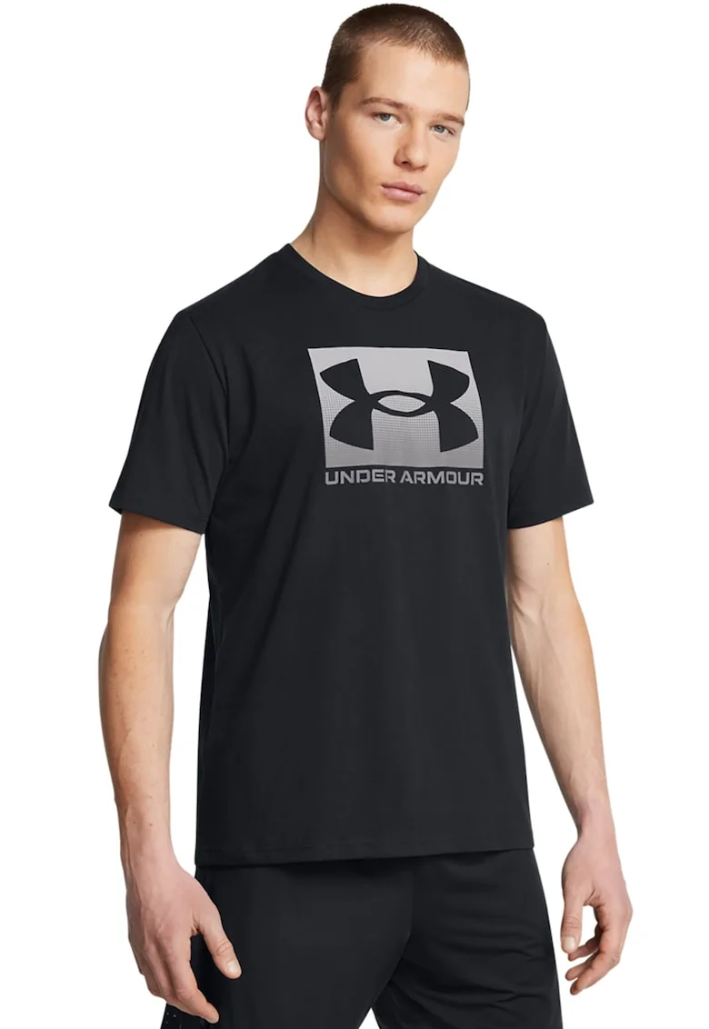 Tricou lejer cu logo Boxed, Negru