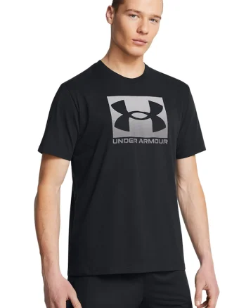 Tricou lejer cu logo Boxed, Negru